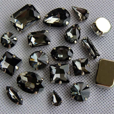 diy婚纱衬衣透明圆形水滴爪钻