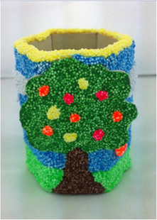 木制 彩绘diy模具 彩绘上色涂鸦白模 贴树六角笔筒幼教材料配件