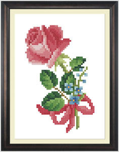 十字绣高清彩色印刷图纸花卉HH058一枝独秀2126cross stitch