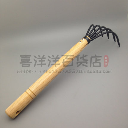 出口日本园艺五齿耙子 木柄五本熊手五爪耙子耙海鲜耙树叶耙草