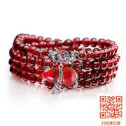 Qi Bao Shu Garnet female wine red natural Crystal multilayer Thai silver bracelet bracelets jewelry 925 Silver