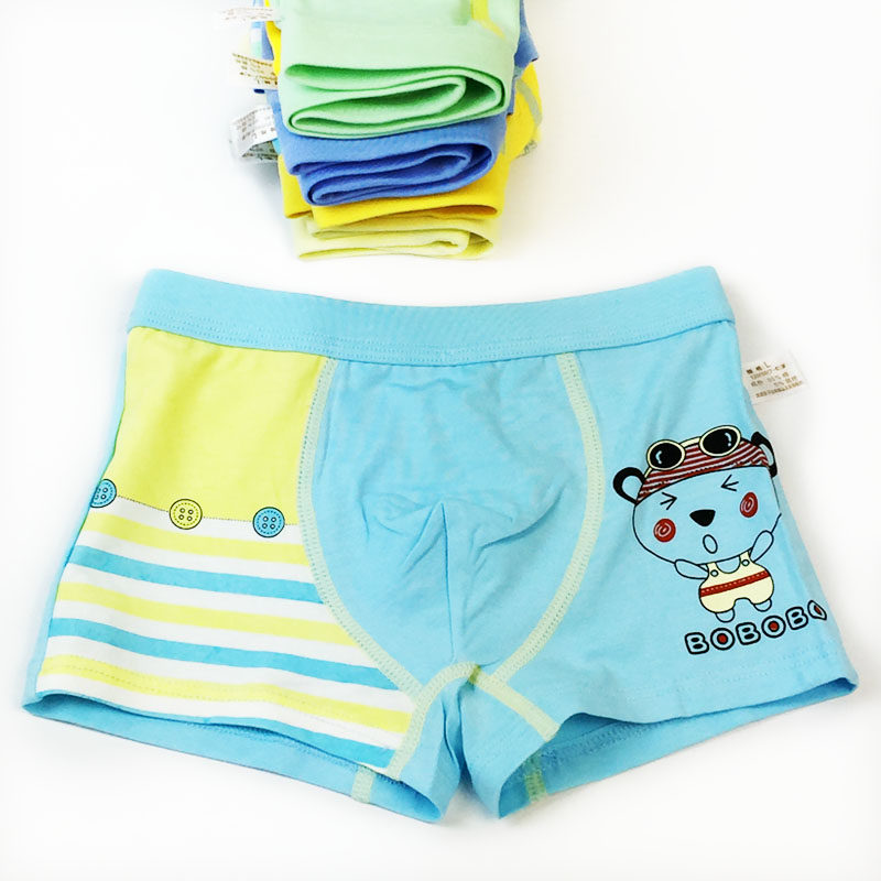 儿童内裤男莱卡棉平角中大童青少年学生小男孩宝宝卡通短裤头