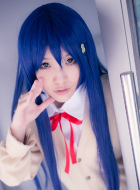 ┌花藤cosplay假发┐约会大作战 五河士织 cos假发 青蓝色长直发