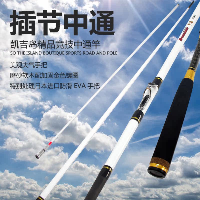 船钓竿碳素中通竿3.3米 插节路亚竿双用矶钓竿抛投海钓矶竿钓鱼竿