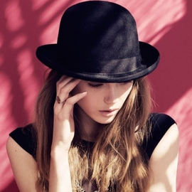 羊毛呢毡帽圆顶翻边卷边英伦复古小礼帽秋冬帽子女士韩版帽新品