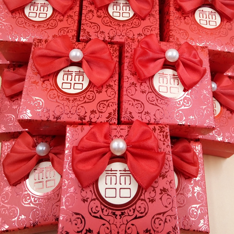 结婚中式喜糖盒子成品婚庆创意方盒婚庆糖果盒婚礼回礼盒包装纸盒