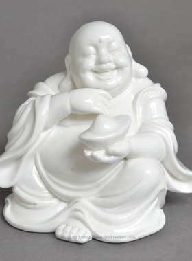 创意工艺品摆件白瓷弥勒佛像