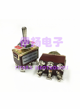 TOOWEI太玮钮子开关 12MM安装孔 6脚3档双边复位 螺丝脚 T702MW