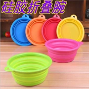 Pet cung cấp vật nuôi gấp bát màu xanh lá cây vật nuôi silicone bát vật nuôi mới cầm tay mèo và chó phổ quát - Cat / Dog hàng ngày Neccessities