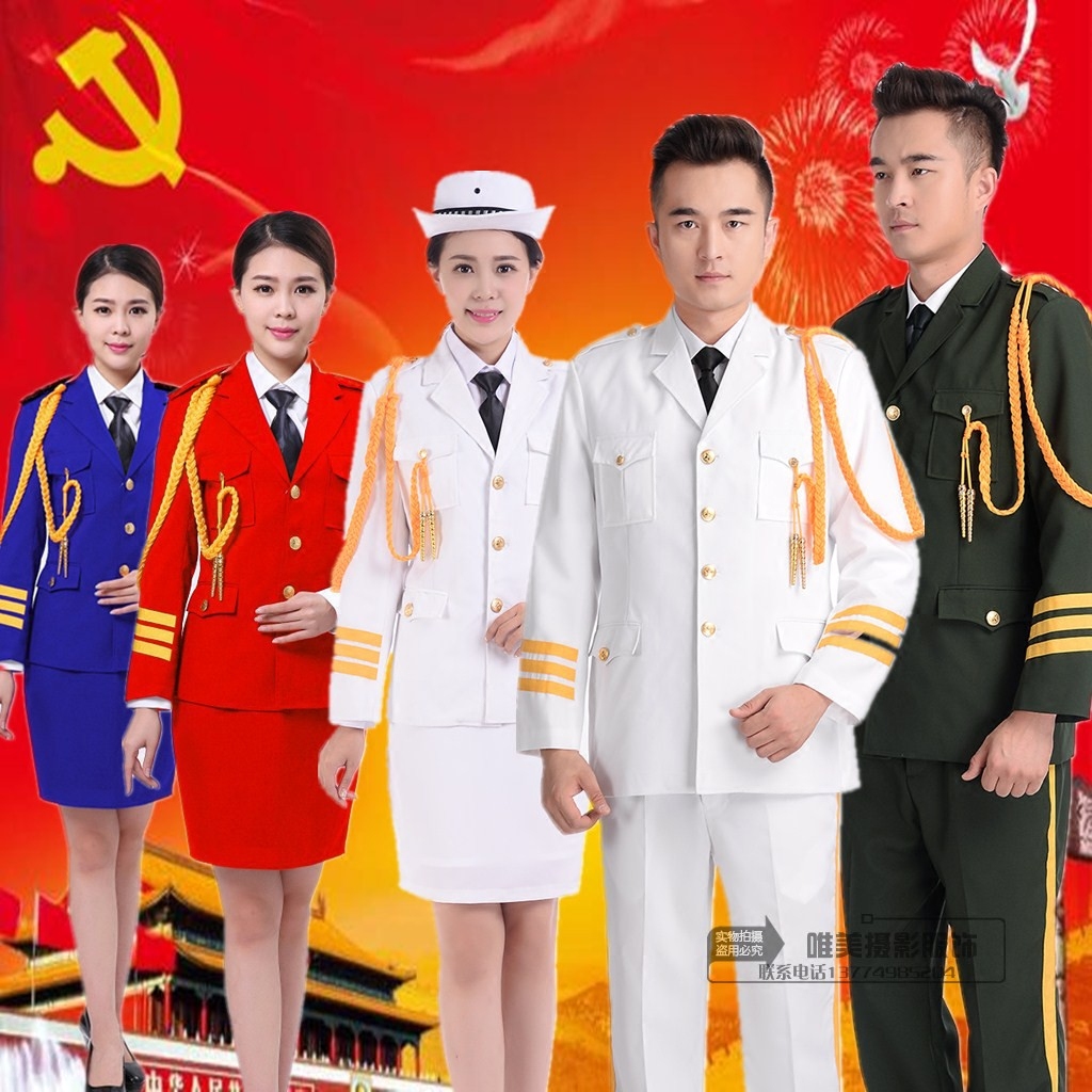 军乐队军装礼服鼓乐队婚庆丧事文艺兵演出服国旗班仪仗队制服套装