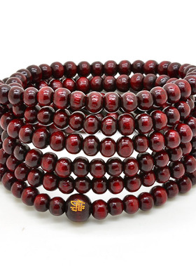 FZ216印度佛珠手链 多层缠绕五圈原木珠6MM仿檀木珠手串手链