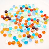 饰水族造景花瓶彩石260个 小号彩色玻璃扁珠玻璃石鱼缸内装 包邮