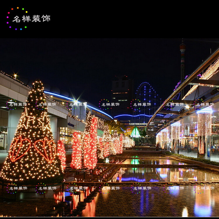名样圣诞节大型的商场场景装饰圣诞树装饰led灯带1.5米圣诞树装饰