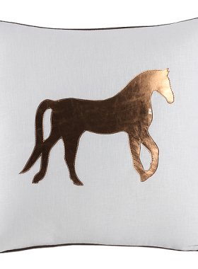 0018 HORSE亚麻皮革马靠垫抱枕靠包45x45cm