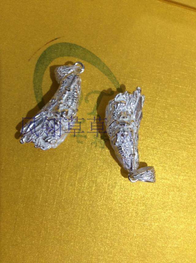 纯爆款推荐银龙头牙齿加工套包银镶嵌套牙齿保护套吊坠挂坠
