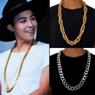 欧美潮男女街舞夜店酒吧蹦迪DJ演出权志龙GD同款 嘻哈项链大金链子