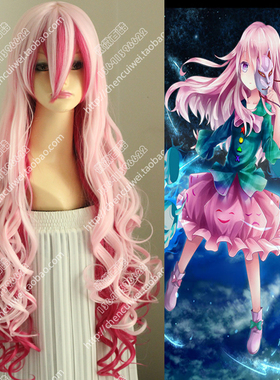 cos假发 东方心绮楼 秦心 东方Project 粉紫色玫红混色渐变长卷发