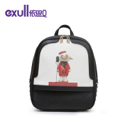 Exull/exull Q2015 new winter cartoons printed backpack zipper rivets handbags for 15343283