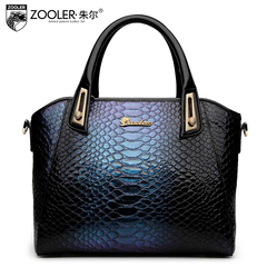Jules 2015 fall/winter new fashion Lady handbag Europe and embossed cowhide snake pattern shoulder bag handbag