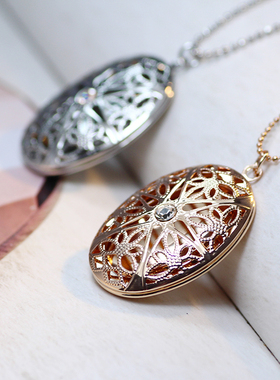 时尚风镂空水晶可以放项链吊坠