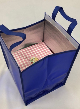 惊爆系列荔枝冷藏食品蛋糕贴款魔术厂家直销现货蓝色保温包