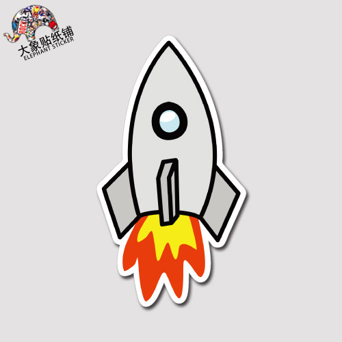 可爱火箭贴纸 行李箱贴纸 旅行箱贴纸 潮牌贴纸 防水3m材质贴纸