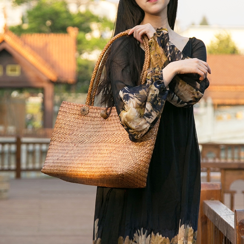 2019 new pattern Versatile Little bag Female bag Straw bag Inclined shoulder bag Beach Bag Travel package Retro Rattan bagin the Leather/Lady bags/Men's bag, Ms. bags  category - from Buy2taobao.com to provide professional Taobao agent buy service