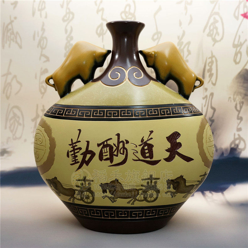孤品清仓手绘陶瓷工艺品中式彩陶大花瓶家居客厅装饰摆件商务礼品