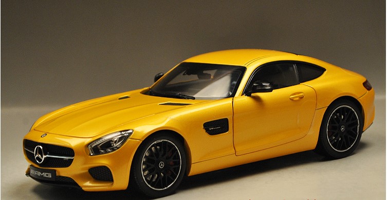 德国奔驰原厂1:18 奔驰amg gts gt合金跑车 仿真汽车模型 黄色
