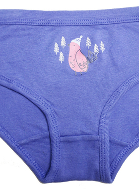 哟呼！old navy*2-3岁女童紫蓝色小鸟印花全棉三角内裤短裤622353