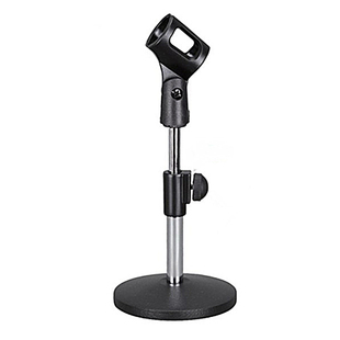 台式螺旋型可调节高度方便快捷麦克架圆盘麦克架黑色麦克架