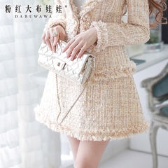 A-dress big pink doll spring 2015 new skirts high waist slim woolen skirt skirt