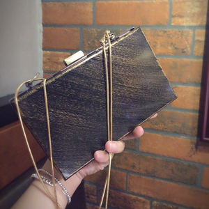 复古斜跨盒子链条包