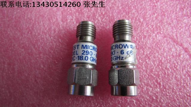 美国 midwest进口 290-6dB 6dB DC-18GHz 2W SMA RF射频微波同轴固定衰减器质量包好，包能用可提供详细测试图成色好名称：同轴固定衰减器品牌: midwest型号：290-6dB衰减量: 6dB频