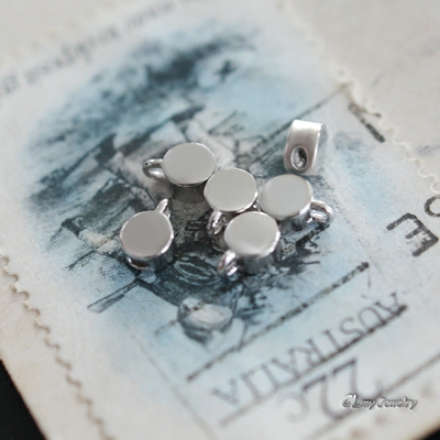 diy项链光面圆形吊坠隔珠