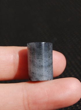 直径10MM新疆和田玉籽料 青花 勒子珠 顶珠 腰珠158# 桶珠挂坠