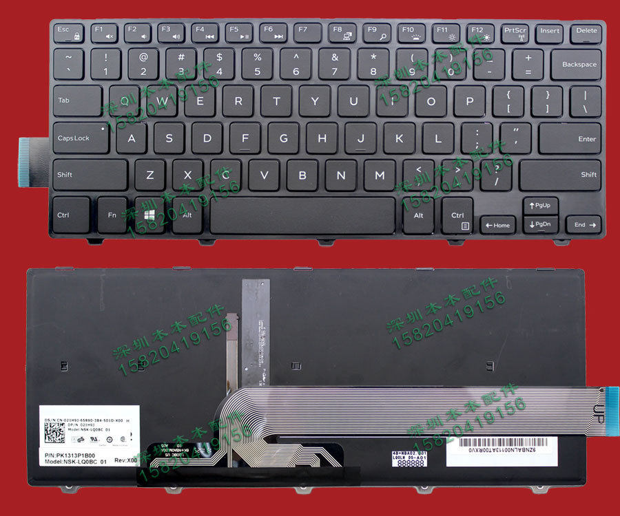 戴尔Dell 14 5447 5451 3458 3451 7447 3443 3442 3441 AR键盘US