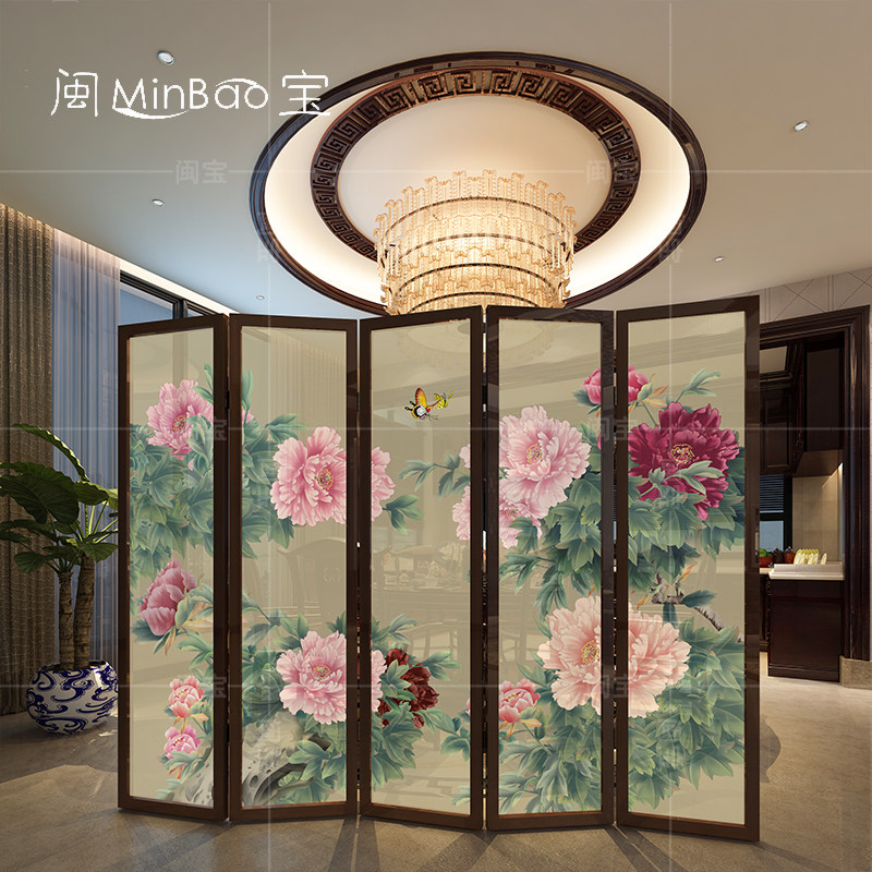 中式实木折叠屏风隔断定制客厅办公餐厅酒店茶楼屏风半透牡丹折屏|msdalam kategori perabot kediaman, skrin/tetingkap bunga, skrin lipatan - dari Buy2taobao.com untuk memberikan perkhidmatan ejen Taobao profesional membeli