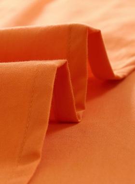 高密度全棉爱玛橙桔黄橙色床单单件纯棉斜纹被单纯色1.21.51.82米