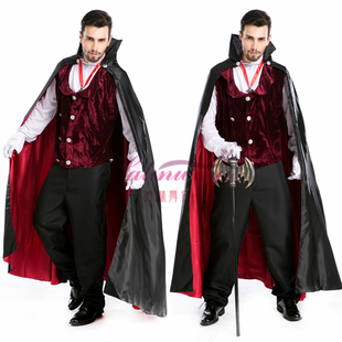 万圣节角色扮演经典电影德古拉吸血鬼服装 吸血鬼伯爵cosplay男装