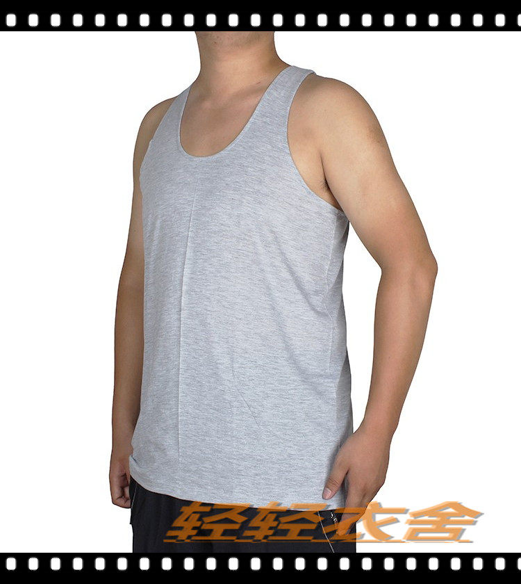 夏款三环中老年男士无袖t恤吊带全棉背心纯棉马甲内衣男装薄上衣