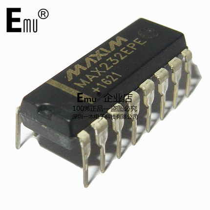 Emu丨MAX232EPE 驱动器/接收器 工业级 直插DIP16