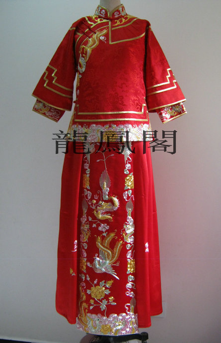 新娘婚礼服敬酒服秀禾服手工绣花格格装中式大红嫁衣复古礼服旗袍