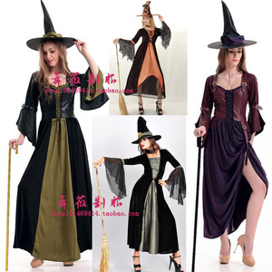 万圣节女巫婆cosplay万圣节成人女服装化妆 成人俏丽女巫裙