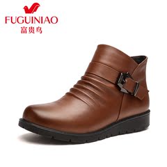 MOM and rich bird 2015 middle and old aged women's winter boots shoes leather boots ankle boots anti-slip shoes for the elderly mother winter boots