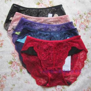 丽维正品 衩4368 女士性感中腰蕾丝拼接冰丝纯棉底裆三角打底裤 内裤