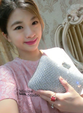 大容量奢华水钻晚宴包6P专用晚会手拿钻包结婚包水钻女斜挎手包