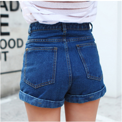 春秋韩国女装韩版复古学院风卷边AA显瘦高腰裤牛仔裤短裤女夏热裤|msdalam kategori Butik wanita / wanita, seluar jeans - dari Buy2taobao.com untuk memberikan perkhidmatan ejen Taobao profesional membeli