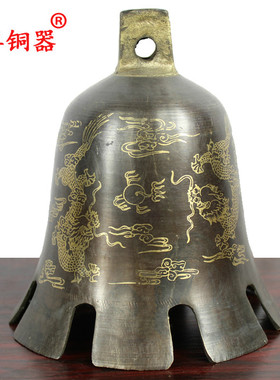 宇卓铜器纯铜铃铛黄铜铃铛铜龙凤八角铃铛平安钟工艺品挂件