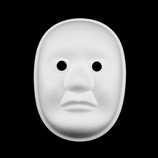 DIY空白脸谱面具 男女京剧马勺儿童幼儿园绘画胚白色手绘纸浆面具